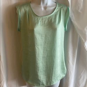 The Limited Mint Blouse/Jersey knit back Top